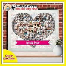 Adapaun overview hasil/ output dari pigura atau bingkai foto yang dihasilkan kurang lebih seperti beriut ini: Souvenir Kado Hadiah Ultah Wisuda Cetak Foto Mozaik Unik Dengan Bingkai Minimalis Ukuran A4 21x30 Shopee Indonesia