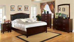 Cm7599q 5 Pc Crest View Contemporary Style Brown Cherry Wood Finish Queen Bedroom Set