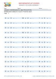 Grade 3 Maths Worksheets Multiplication Multiplication Tables For 2 And 3 Worksheets With Answe 2nd Grade Worksheets 2nd Grade Math Worksheets Math Worksheet