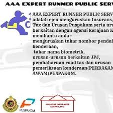 Untuk memudahkan, saya senaraikan list yang perlu untuk tukar nama kereta Expert Runner Public Services 2021