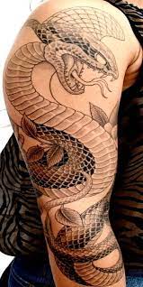 Black And Grey Japanese Snake Tattoo On Right Full Sleeve By Chris Garver Japanese Snake Tattoo Snake Tattoo Around Arm Tattoo