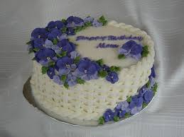 Butter Icing Birthday Cake For Mother Not For My Mom But For A Friend S Mom S Birthday Tomorrow Buttercream Icing With Royal Icing Pansies I Tried To Cake Grandma Birthday Cakes Cake Toppings