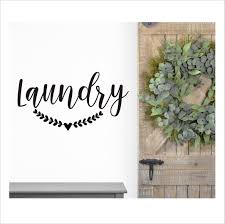 Bonnie gave her laundry room a farmhouse makeover look on a budget! Laundry Wall Decal Door Vinyl Decal Laundry With Laurel Rustic Handwritten Laundry Room Decal Farmhouse Style Decor