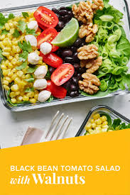 Black Bean Corn Tomato Salad Calories Toasted Walnut Black Bean Corn And Tomato Salad Recipe Fast Healthy Meals Salad