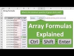 Excel Array Formulas Explained With Min And If Functions Part 1 Of 5 Excel Online Student Team Leadership