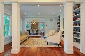 Living Room Support Columns Design Ideas Pictures Remodel And Decor Blue Living Room Living Room Photos Yellow Furniture