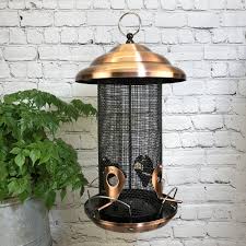 Hanging feeders can be hung from gutters, poles, garden hooks, trees, arbors, arches, or other. Copper Style Extra Large Hanging Metal Bird Seed Feeder With 4 Feeding Ports
