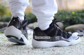 On Feet Images Of The Air Jordan 11 Low Barons Kicksonfire Com Air Jordan 11 Low Air Jordans Jordan 11 Low
