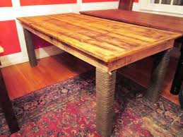 Reclaimed Wood Dining Table With Rope Wrapped Legs Dining Table Farm Dining Table Wood Dining Table