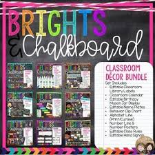 Brights Chalkboard Classroom Decor Bundle