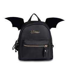 Bat Wings Mini Backpack Women Leather Backpack Small Backpack Purse Black Leather Backpack
