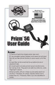 Operation & user's manual, model of device prizm 5g metal detector #b25714. 800 0314 1 Manualzz