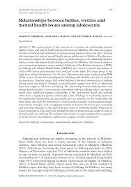 The mental health development in malaysia: Pdf Relationships Between Bullies Victims And Mental Health Issues Among Adolescents