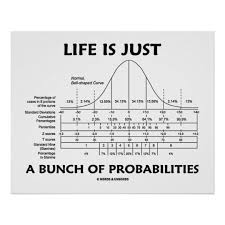 Life Is Just A Bunch Of Probabilities Stats Fun Poster Probability Math Quotes Bell Curve