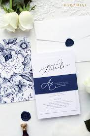 Adlin Elegant Wedding Invitation Sets Modern Invitation Kits Wedding Stationery Navy Wax Seals Modern Calligraphy Invitat Invitaciones Boda Disenos De Unas
