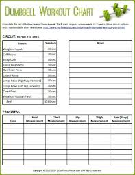 Printable Dumbbell Workout Chart Circuit And Progress