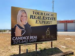 8'x12' Banner for Candice Beal #banner #sign #realestate #brocktx  #weatherfordtx #parkercountytexas #weatherfordsigncompany #millsaptx