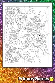 Unicorn With A Fairy Coloring Page Free Printable Pdf From Primarygames Space themed mindfulness colouring pages.