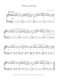 Waltzing matilda is undoubtedly the most famous song to come out of australia and it has been described as the country's unofficial national anthem. Waltzing Matilda Sheet Music For Piano 8notes Com