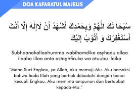Doa Penutup Majelis Keutamaan Adab Dan Terjemahannya