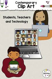 Distance Learning Clipart Bundle Remote Learning Students Technology Clip Art Student Technology Clip Art Distance Learning
