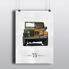 Jeep 75th Anniversary Poster Jeep Offroad Jeep Willys Jeep