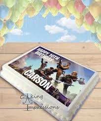 Fortnite Birthday Sheet Cake Ideas Fortnite Video Game Edible Frosting Image Cake Topper Sheet Video Games Birthday Birthday Party Invitations Happy 10th Birthday