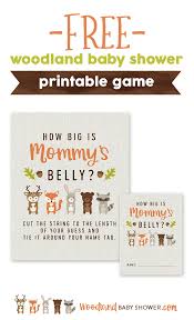 Free Printable Woodland Baby Shower Game How Big Is Mommy S Belly Baby Shower Printables Baby Shower Woodland Printable Baby Shower Games