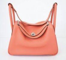 Authentic Hermes Lindy 30 Crevette Pink Peach Phw Bolsos