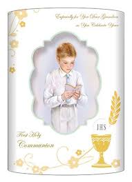 As the body and spirit of the lord comes into your life in this very special way, may you know his love and joy, through his blessings every day. Grandson First Holy Communion Card C27215 Special Communion Card For Grandsons