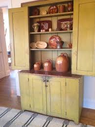 Yellow And Red Painted Cant Back Cupboard Primitive Furniture Primitive Decorating Painted Cupboards