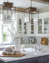 40 Cute Farmhouse Kitchen Decor Ideas Farmhouse Kitchen Decor Glass Kitchen Cabinets Modern Farmhouse Kitchens