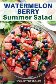 Watermelon Berry Summer Salad Recipe Watermelon Salad Recipes Summer Salads Recipes