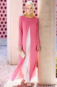 Tugba Sifon Detayli Tunik F7005 Pembe Hijab Fashion Islamic Fashion Abaya Fashion
