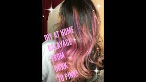 This pastel pink has actually been diligently streaked through the black hair to develop an attractive ombre balayage. How To Balayage Dark Hair Pink On Virgin Thick Hispanic Hair Youtube