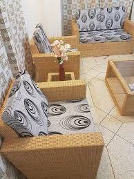 Give your living room a classic look with beautifully crafted wooden sofas in muted shades. Cane Sofa Set With Divan 6 In One Set