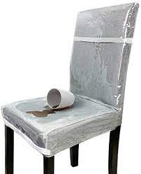 Чехлы для стульев aliexpress cheap jacquard dining chair covers, elastic spandex dining chair covers, kitchen chair covers, elastic chair cover. Siwutiao 2 Pack Plastic Chair Covers For Dining Room Adjustable Clear Waterproof Vinyl Seat Protector Chair Slipcover For Pets Toddler Protect Chairs From Stains Spills Scratches 2 White Buy Online At Best Price In Uae Amazon Ae
