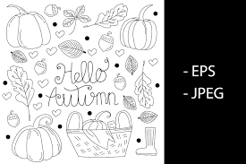 Download Sketchy Autumn Vector Hand Drawn Doodle Graphic By Griyolabs Creative Fabrica SVG Cut Files