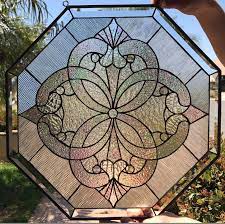 Choose your own colors and sizes. Octagon Windsor Beautiful Clear Textured Leaded Stained Glass Window Panel