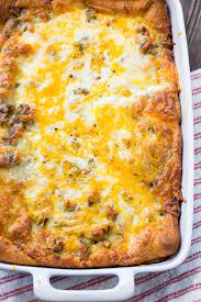 Sausage And Crescent Roll Casserole Spicy Southern Kitchen Recipe Breakfast Recipes Casserole Crescent Roll Casserole Breakfast Brunch Recipes