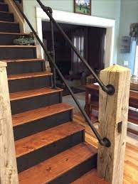 Diy Stair Railing Kits Biocert Basemententrance Basement Stairs Basemententra In 2020 Stair Railing Makeover Rustic Stairs Diy Stairs