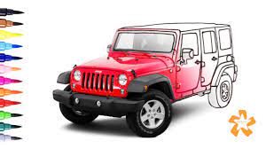 Cars How To Color Jeep Wrangler Coloring Pages For Children With Color Kids Tv Youtube