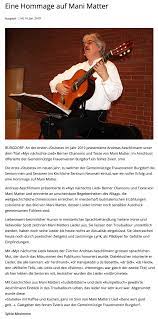 Und das het e flamme gäh. Matter