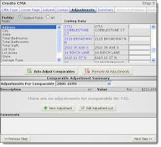 adjustments tab cma