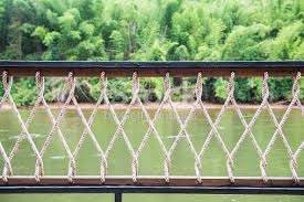 Rope Banister With River Background Stock Photo 547201172 Istock Railings Outdoor Patio Railing Deck Railings