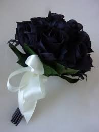 Black Rose Bud Bouquet Black Rose Bouquet Black Bouquet Artificial Wedding Bouquets