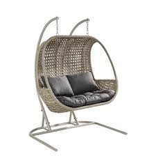 The spacious, comfortable and stylish cocoon swing is designed not only for kids, but also adults. 2021 Hartman Heritage Double Cocoon Chair Ash Slate Insideout Living