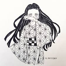 Lara Haide Day 10 Pattern Drawing Nezuko S Kimono Pattern Manga clothes drawing clothes drawing techniques drawing tips anime kimono japan outfit clothing sketches japanese graphic design drawing base. pattern drawing nezuko s kimono pattern