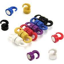 Coloured Plastic Mini Magnetic Hooks 1kg Pull 12mm Dia X 20mm Tall
