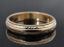 Mid Century Art Deco Vintage Wedding Band For Man Or Woman Vhmring Boda Anillos Y Art Deco